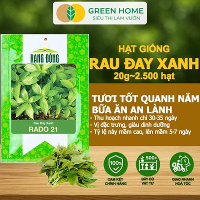 Hạt Giống Rau Đay Xanh GreenHome, Gói 20gr~2500 hạt , Dễ Trồng Quanh Năm, Thu Hoạch Nhanh R23