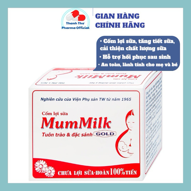 Cốm Lợi Sữa Mum Milk - Tăng tiết sữa, tăng chất lượng sữa, an toàn cho mẹ và bé (20 gói x 3g)