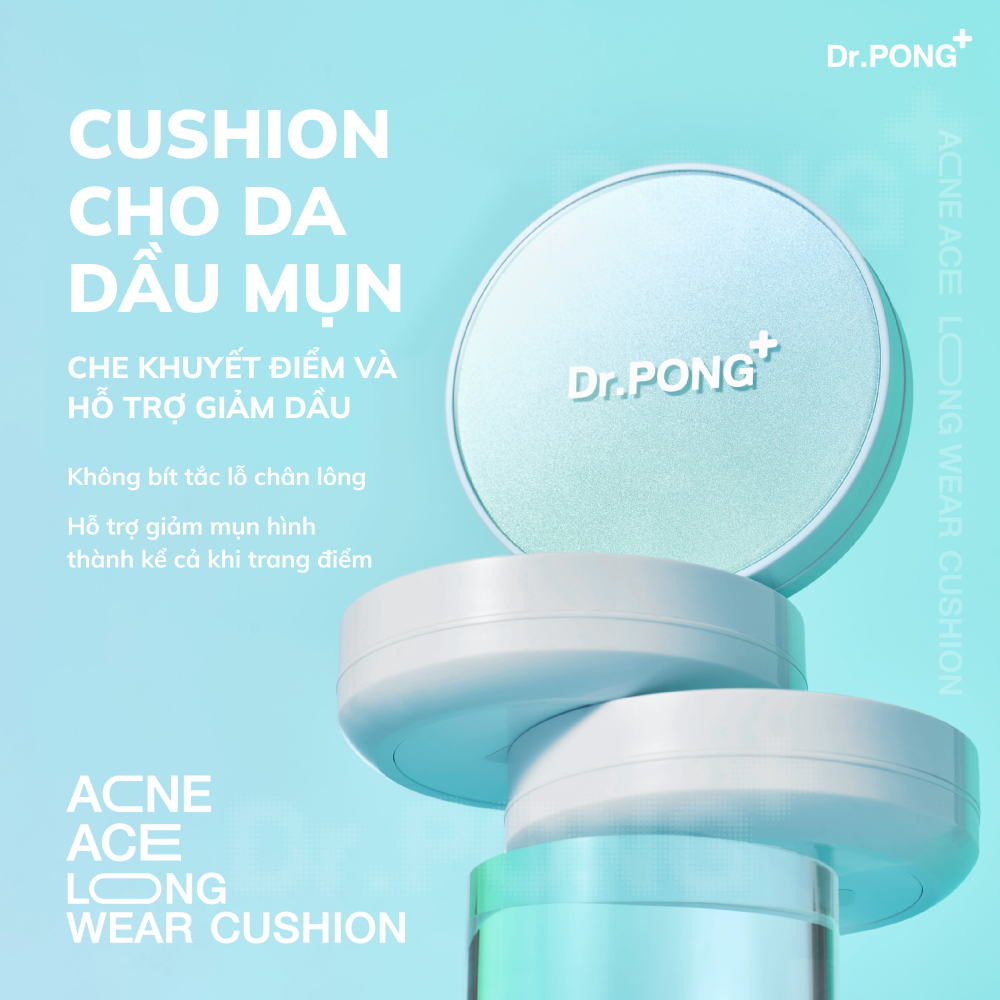 Phấn nước dành cho da dầu mụn Dr.PONG Acne Ace Longwear 15g