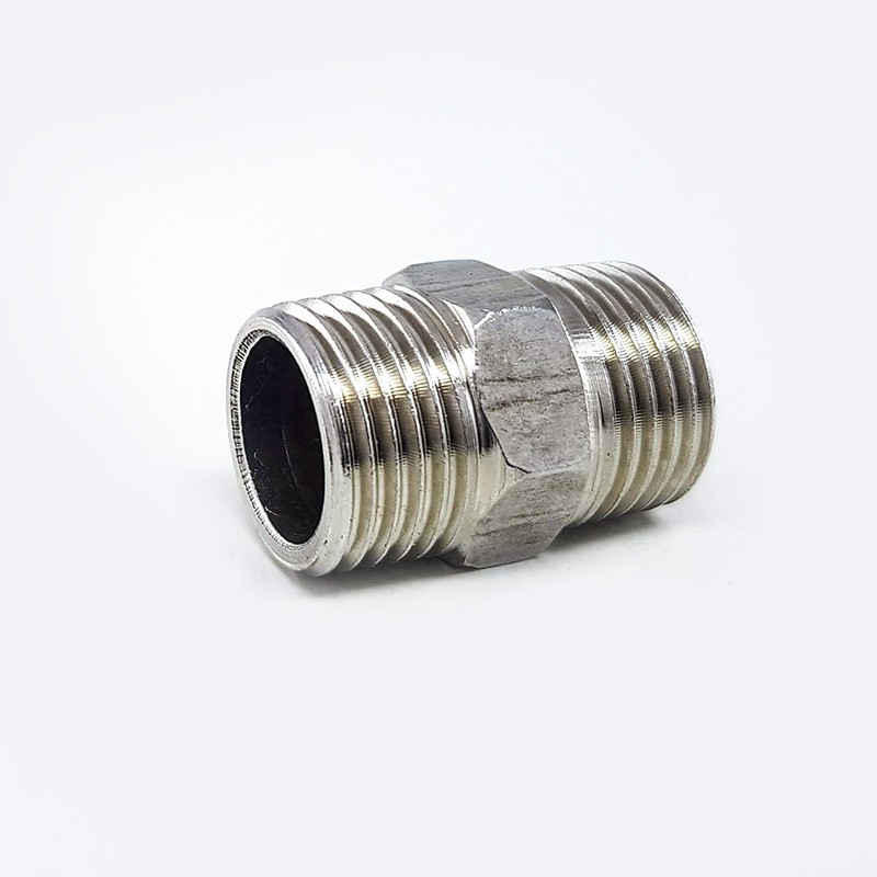 combo 2 cái nối 2 đầu ren ngoài phi 21 inox