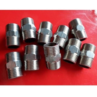 combo 2 cái nối 2 đầu ren ngoài phi 21 inox