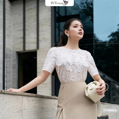 Ivory Bloom Lace Top - Áo ren kiểu, Áo công sở dạo phố nữ IVY moda MS 16B0121