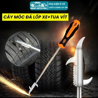 Cây Móc Đá Lốp Xe Ô Tô 3 Đầu Tích Hợp Tua Vít Ẩn Đa Năng, Cây Cạy Đá Bánh Xe Giảm Nổ Lốp Xì Hơi Dụng Cụ Lấy Đá