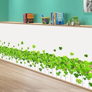Decal dán tường hàng rào cỏ 3 lá dài 1m3