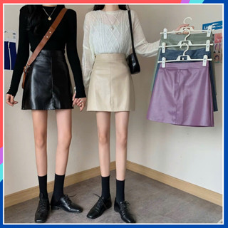 Chân váy ngắn bigsize nữ dáng chữ A  chất da quảng châu cao cấp CV20 Chân váy da nữ lưng cao có quần trong form hàn quốc