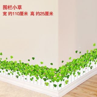 Decal dán tường hàng rào cỏ 3 lá dài 1m3