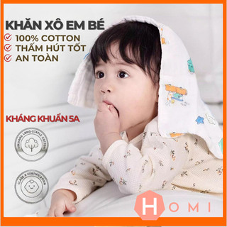 Khăn sữa 100% cotton siêu mềm, khăn xô rửa mặt cho bé - Dhomi store