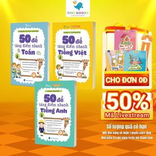  Sách - Tham khảo Lớp 2 - Combo 50 Đề Tăng Điểm Nhanh Toán - Tiếng Việt - Tiếng Anh Lớp 2 - TKBooks 
