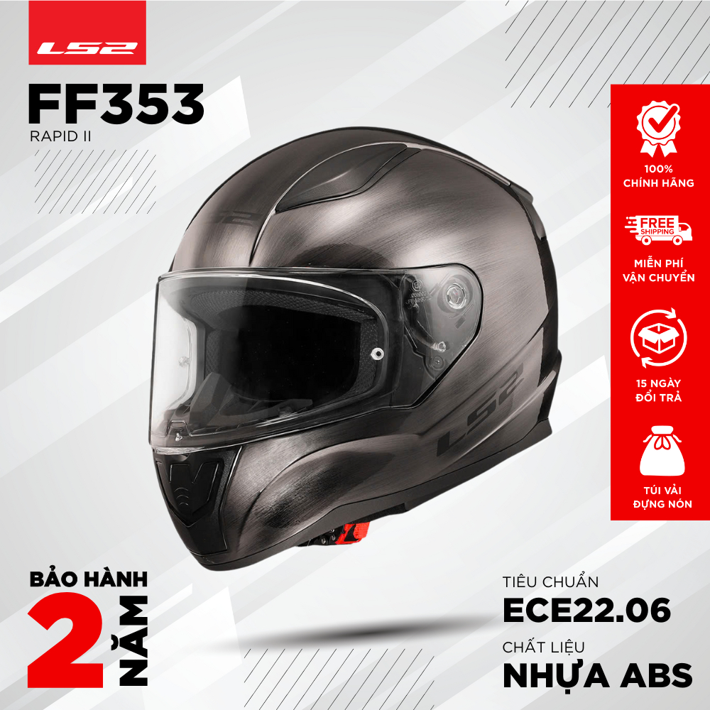 Mũ Bảo Hiểm Fullface LS2 FF353 Rapid II Chuẩn ECE 22.06 Đi Xe Máy Mô Tô PKL [Chính Hãng]