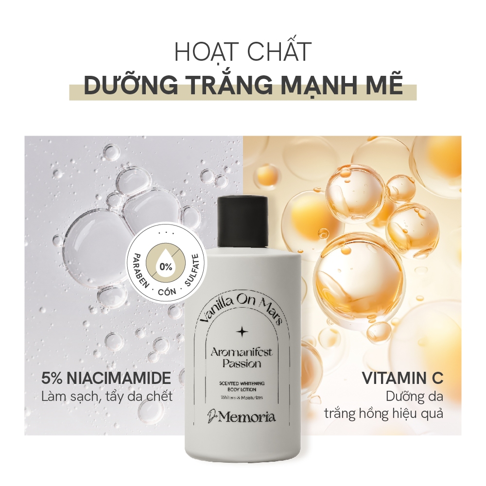 Dưỡng Thể Trắng Da Hương Nước Hoa Thư Giãn De Memoria Scented Whitening Body Lotion 300ml
