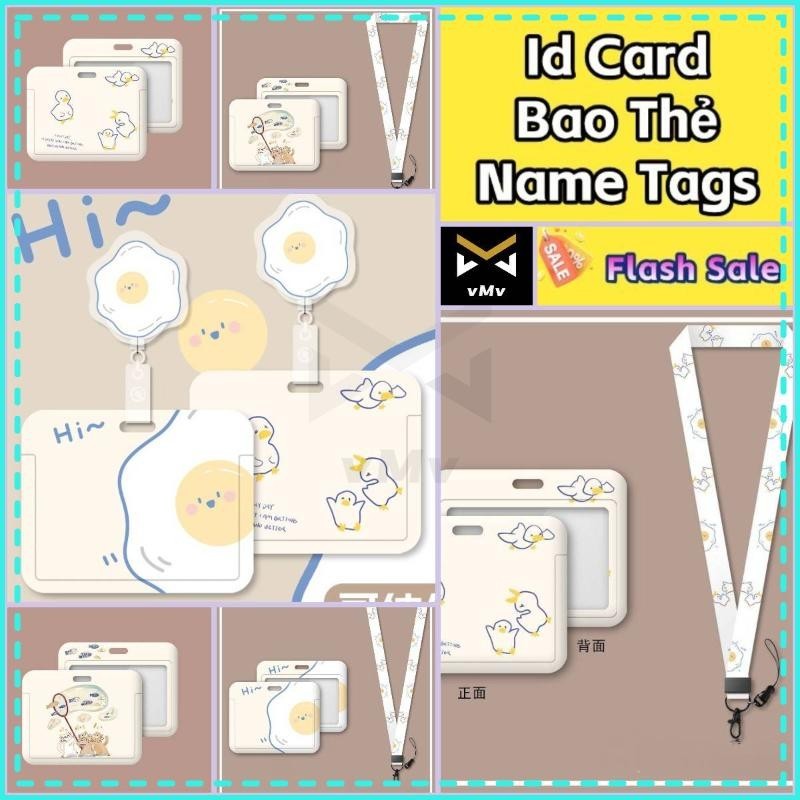 ✨vMv✨ Thẻ Học Sinh Ngang Thẻ Sinh Viên Đựng Thẻ Học Sinh Đồ Đựng Card Lanyard Thẻ Đeo Nhân Viên Thẻ Nhân Viên Thẻ Tê 