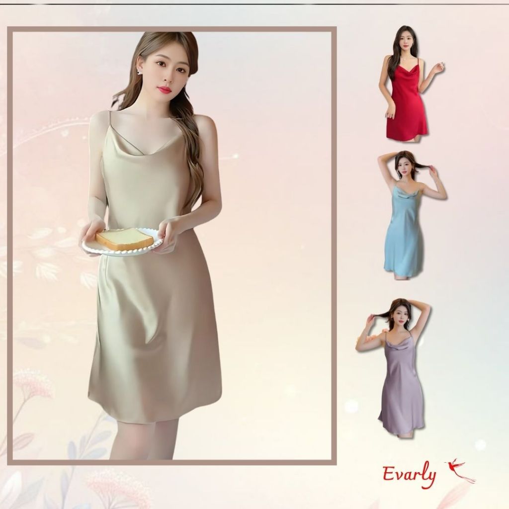 Đầm ngủ lụa 2 dây, đầm ngủ hai dây, đầm ngủ lụa cao cấp, đầm ngủ nữ dễ thương, đầm ngủ nữ gợi cảm