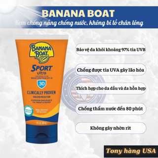 [Date 10/27] Kem Chống Nắng Banana Boat Sport Sunscreen Lotion SPF30 88ml Của Mỹ - Tony Hàng USA