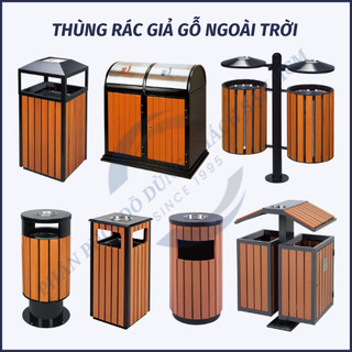THÙNG RÁC GIẢ GỖ NGOÀI TRỜI ĐẸP NHIỀU MẪU SANG TRỌNG