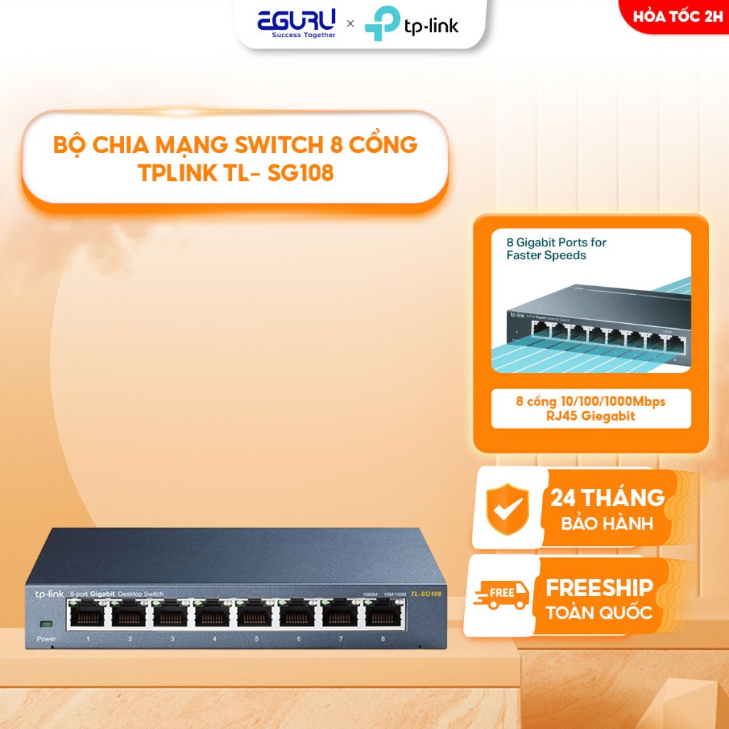 Bộ Chia Mạng Switch Để Bàn 8 cổng Gigabit TP-Link TL-LS108G / TL-SG108| Bảo hành chính hãng