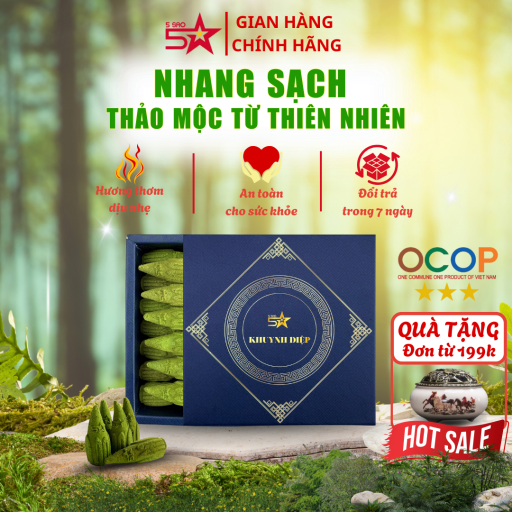 Nhang Nụ Khuynh Diệp 5SAO, Nhang Nụ Đuổi Muỗi Thảo Mộc, Xông Nhà, Mùi Thơm Thoang Thoảng Dịu Nhẹ.