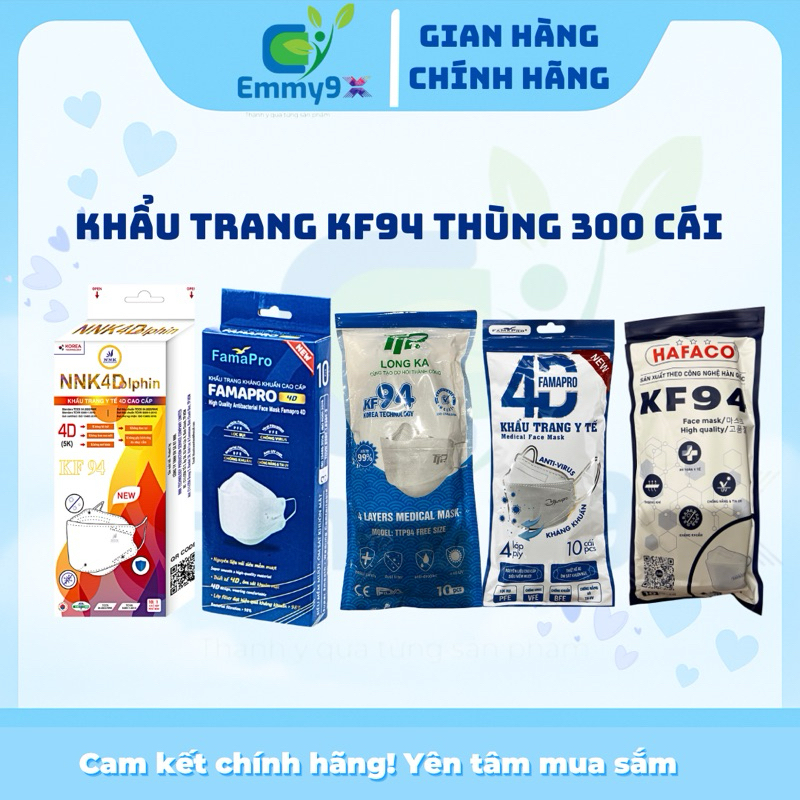 [Thùng 300 cái] Khẩu trang KF94 NNK/  Khẩu trang KF94 Famapro