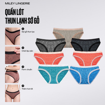 Combo 7 Quần Lót Nữ Thun Lạnh Sớ Gỗ Miley Lingerie Thoáng Khí Mềm Mịn - Màu Ngẫu Nhiên FWS00