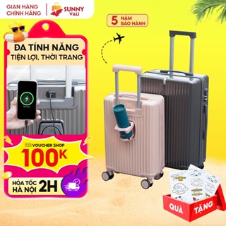 Vali SUNNY SV09 PLUS - 20/24 inchs - nhựa abs +pc - ngăn đựng laptop, móc treo đồ tiện ích