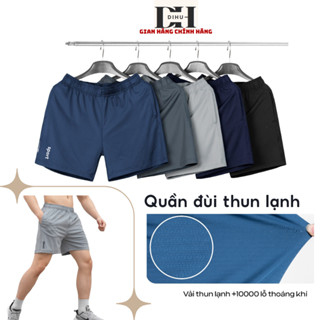 Quần đùi nam thun lạnh thông hơi DIHU, short nam vải thông hơi thoáng khí co giãn 4 chiều mặc nhà chơi thể thao