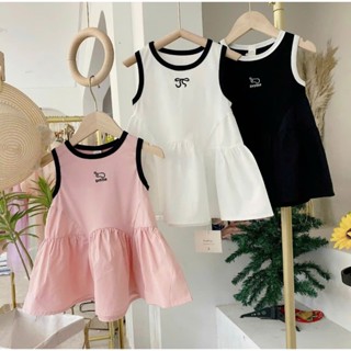 Váy sát nách cổ tròn phối đuôi cá, chất cotton mềm mịn dành cho bé gái 9-35kg. ( QL005 )