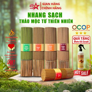 Nhang Sạch Thảo Mộc 5SAO 1kg mix mùi, hương thơm dịu nhẹ, it khói, an toàn sức khỏe, đạt chuẩn OCOP