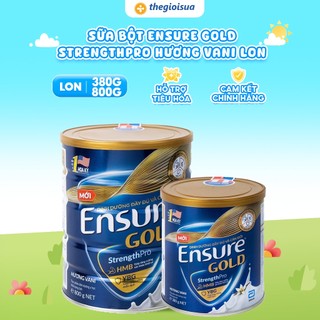  Sữa bột Ensure Gold StrengthPro Abbott hương vani lon 380g| 800g tăng miễn dịch Beta Glucan 