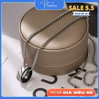  Dây chuyền nam vòng cổ unisex treo nhẫn thời trang trẻ trung Punstore màu bạc basic dễ phối đồ - Vòng cổ Strick 