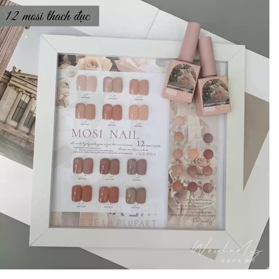 [Nâu Thạch Sữa] Set 12 Màu Sơn Thạch Sữa Tông Nâu Mosi Nail  -  Tặng Kèm Bảng Màu