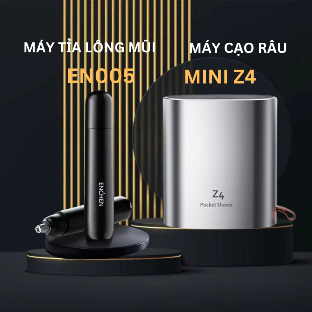 [TẶNG TỈA MŨI] Máy cạo râu Enchen Z4 - Nhỏ gọn - Lưỡi dao tự mài - Pin dài 60 ngày - Chống nước