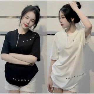 ÁO COTTON SU KHOÁ CỔ ĐÍNH ĐÁ NGỰC MÃ MỚI, form rộng tay lỡ unisex oversize nam nữ đều mặc đc