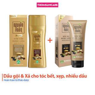 Bộ dầu gội và xả nguyên xuân chai Vàng giúp tóc bồng bềnh từ bưởi, bồ kết