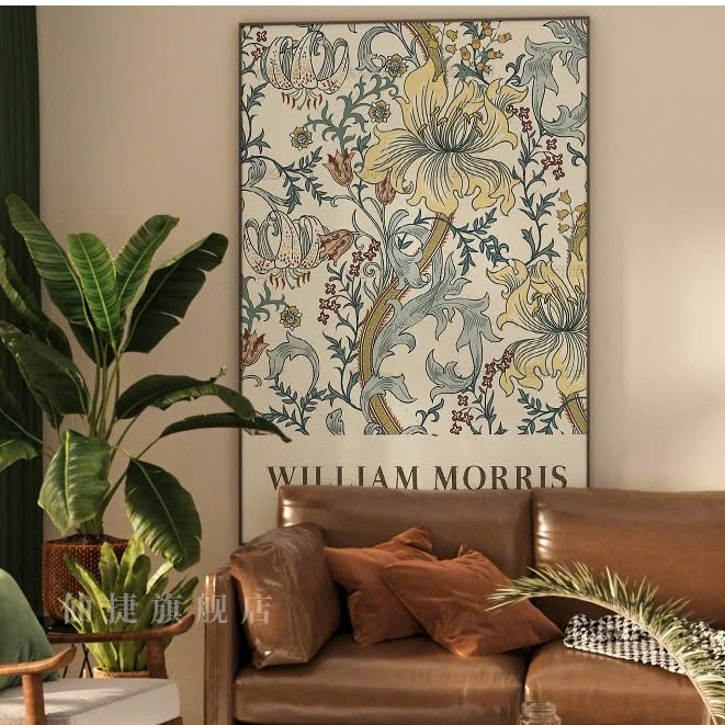 Tranh Canvas Họa Sỹ Nổi Tiếng William Morris - Tranh Decor Phòng Khách, Phòng Ngủ, Để Bàn, Homstay, 