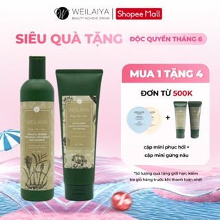 Cặp dầu gội xả tóc thảo dược Weilaiya gừng hà thủ ô dưỡng đen, phục hồi hư tổn và ngăn rụng tóc