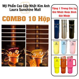 [ Combo 10 Hộp] Cà Phê Nhật Kim Anh Laura Coffee | Vị Đông Trùng Và Nấm Linh Chi