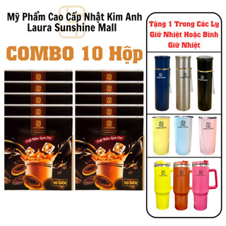 [ Combo 10 Hộp] Cà Phê Nhật Kim Anh Laura Coffee | Vị Đông Trùng Và Nấm Linh Chi