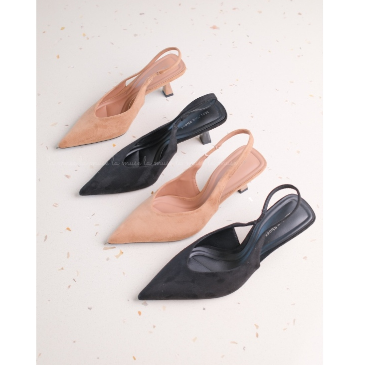 La Muse - Giày slingback mũi nhọn gót nhọn thời trang Enid