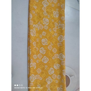 [HCM]2m Vải lụa lạnh hoạ tiết hoa lá nhỏ (2) - lụa Mango chính phẩm