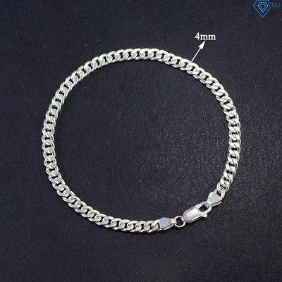 Lắc tay bạc nam mắt xích bản nhỏ 4mm cá tính LTA0189 - Trang Sức TNJ