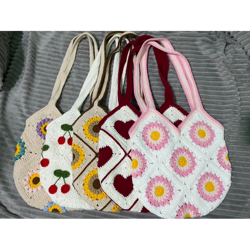 Túi len bầu ô vuông ghép ô nhiều mẫu