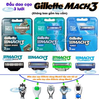 Hộp lưỡi dao cạo râu Gillette Mach3/ Turbo/ Sensitive (đầu cạo 3 lưỡi kép - Không bao gồm tay cầm)
