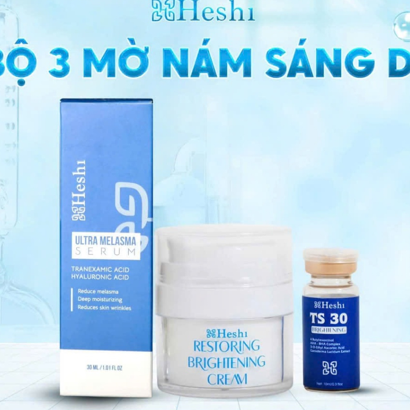 BỘ BA NÁM ĐÊM HESHI - MỜ THÂM NÁM, TRẮNG DA, NGĂN LÃO HÓA