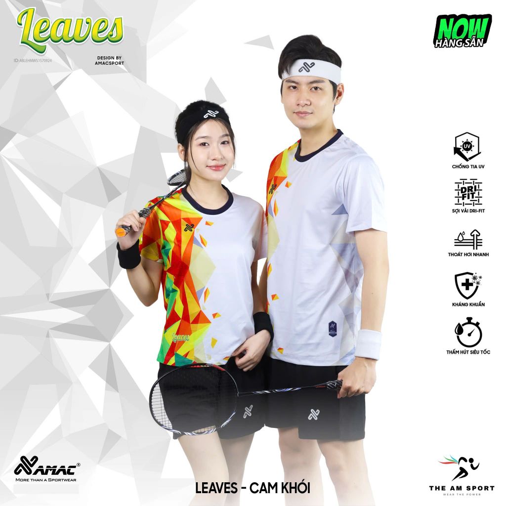 [In Tên & Số] Bộ Quần Áo Cầu Lông AMAC Leaves - Thoáng Mát, Thấm Hút Tốt | The AM Sport
