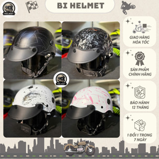 Mũ Nón Bảo Hiểm Nửa Đầu 1/2 Cao Cấp Sơn Nhúng NANO Siêu Nhiều Màu Đẹp Cho Nam Nữ Chống Trầy, Bền Đẹp