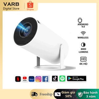 VARB Máy chiếu mini thông minh 4K cho điện thoại 1100 Lumen hỗ trợ máy chiếu LED WIFI ios / Android có chân đế