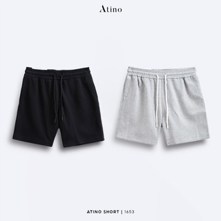  Quần Short Nam Phối Vải Sọc Trắng ATINO Chất Liệu Cotton Dáng Trẻ Trung Form Regular L.5.1653 