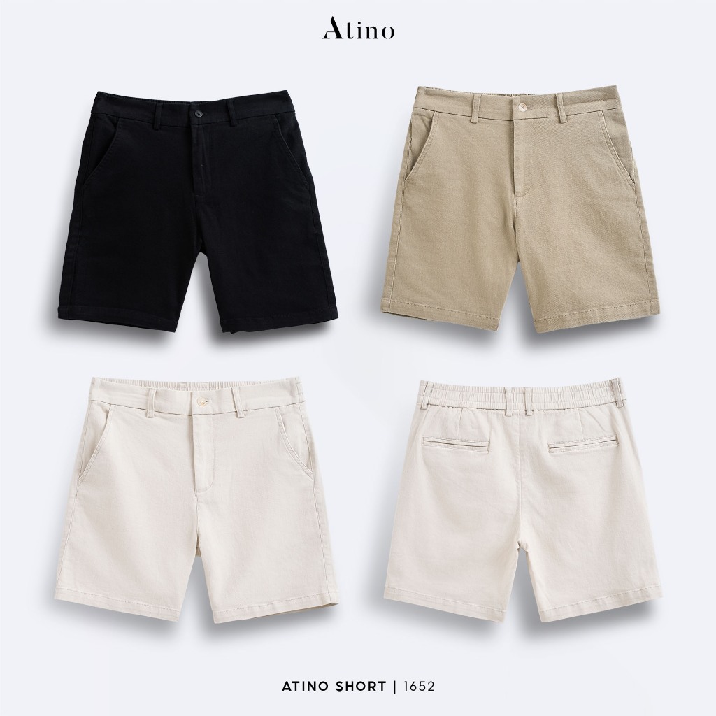 Quần Short Nam Trơn ATINO Chất Liệu Kaki Dáng Trẻ Trung Form Regular 30.4.1652