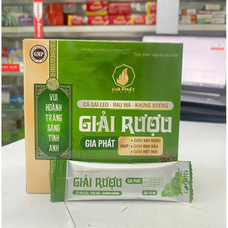 Giải Rượu Gia Phát - Giúp Ngăn Hấp Thu Rượu Vào Cơ Thể, Hỗ Trợ Giảm Say Rượu, Hộp 20 gói