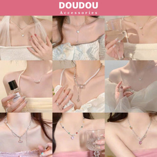Dây chuyền nữ Doudou Vòng cổ choker đính đá đi tiệc Dây chuyền nữ đẹp Hàn Quốc XL020