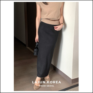 [LAJUN KOREA] Chân Váy Len Dài Worie Form Suông Co Giãn Tốt Thu Đông Hàn Quốc